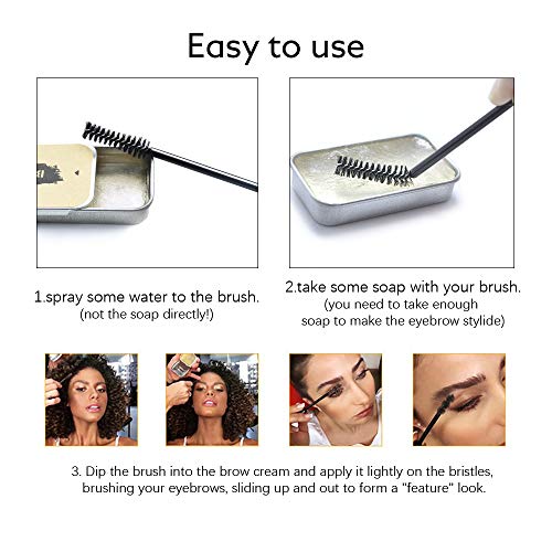 Eyebrow Soap Kit - Waterproof Brow Styling Pomade for Natural 3D Brows