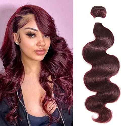 REMY HAIR Red Bundles Human Hair 99j Bundles Body Wave 20 Inch 1 Bundle Unprocessed Brazilian Virgin Hair Human Hair Bundles for Black Women