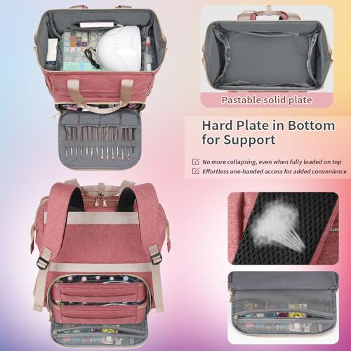 LTINVECK Nail Polish Organizer Backpack - Holds 70 Bottles