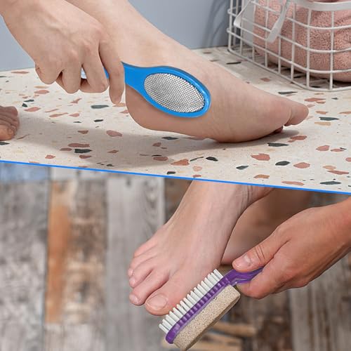 4-in-1 Foot Scrubber Brush Set - Pumice Stone & Callus Remover