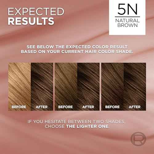 L¡¯Oreal Paris Excellence Universal Nudes Permanent Hair Color, Ammonia Free Hair Dye for Gray Hair Coverage, 5N Natural Brown, 1 Hair Dye Kit