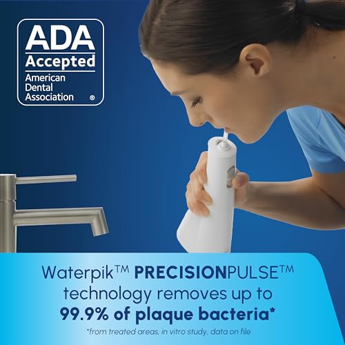 Waterpik Cordless 1100 White Rechargeable Water Flosser for Teeth Cleaning & Travel