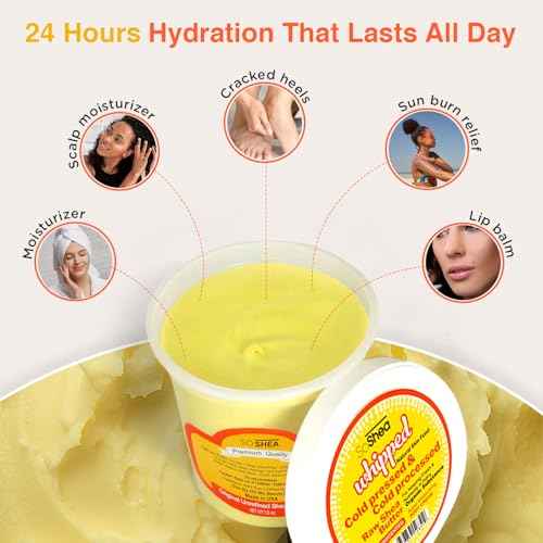 SoShea Whipped Shea Butter Unscented Original - Nourishes, Moisturizes & Renews | 100% African Pure Shea Butter | Cold-Pressed & Cold-Processed | No Dyes & Parabens | Vegan | 11.50oz / 326g