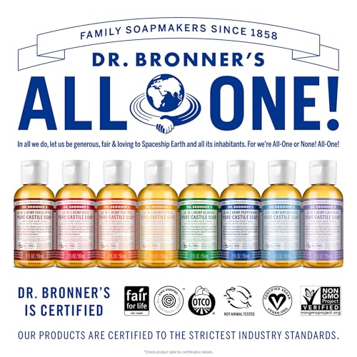 Dr. Bronner's - Pure-Castile Liquid Soap, Made with Organic Oils, 18-in-1 Uses: Face, Body, Hair, Laundry, Pets and Dishes, Concentrated, Vegan, Non-GMO (Citrus, 2 ounce, 2-Pack)