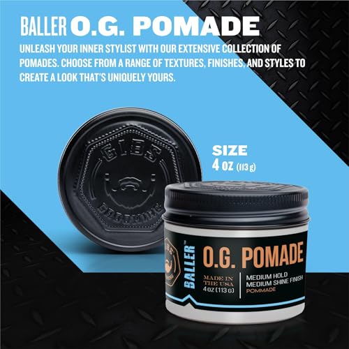 GIBS O.G. Baller Pomade, Flexible Hold and Medium Shine. Water based, Great for all Styles and Textures
