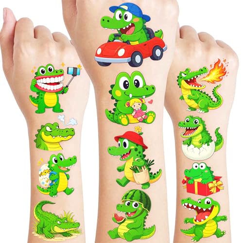 96-Piece Alligator Temporary Tattoos for Kids | Waterproof Party Favors