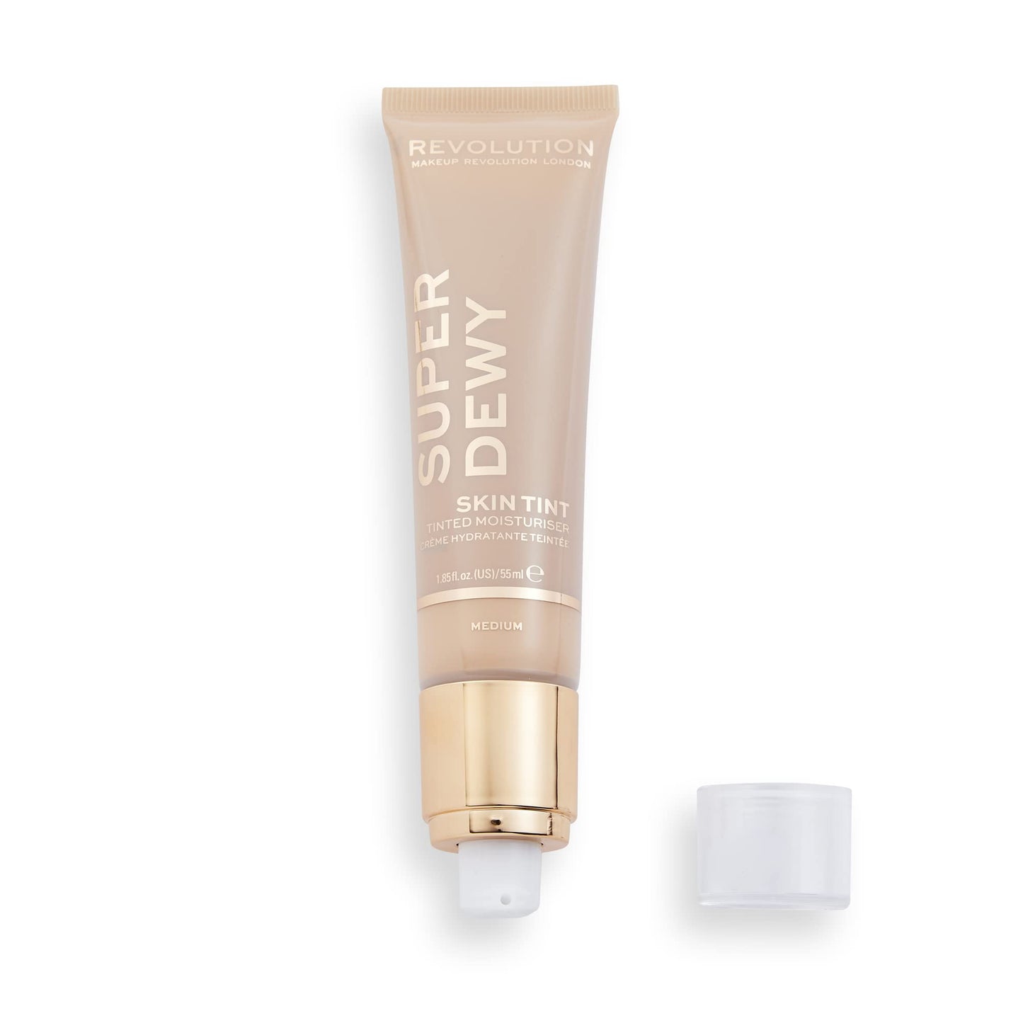 Makeup Revolution, Superdewy Tinted Moisturiser, Light Coverage, Dewy Finish, Medium, 1.85 fl. Oz.