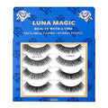 Luna Magic Linda Faux Mink Wispy Lashes with Soft Band, Reusable up to 10x, Lightweight Eye-Enhancing Design for Natural or Dramatic Eye Looks - Vegan & Cruelty-Free Eyelashes - 15MM ? 4 Pair