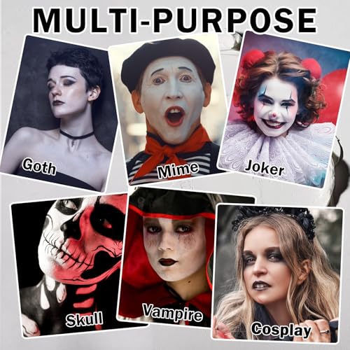 Black & White Face Paint Kit - Professional Halloween Makeup