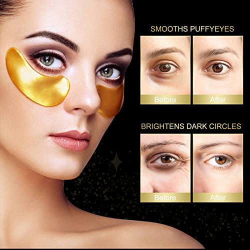 sefudun Under Eye Mask,20 pairs 24K Collagen Eye Pads,Under Eye Patches Skincare for Anti Aging,Anti Wrinkle,Reducing Eye Puffiness,Dark Circles