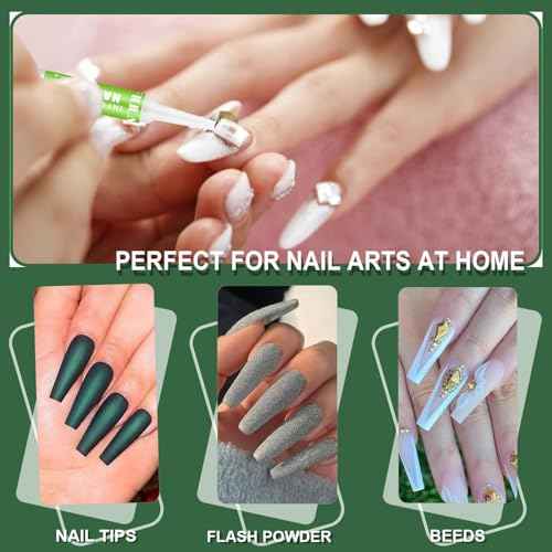 NXJ INFILILA Nail Glue for Press on Nails, Super Strong Nail Tips Glue for Acrylic Broken Fake Nails, Long Lasting Professional Fast Drying Tech Supplies Adhesive 12PCS 0.07OZ/PCS