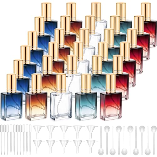 30 Pcs Refillable 15 ml Glass Perfume Bottles - Amber Spray Atomizers
