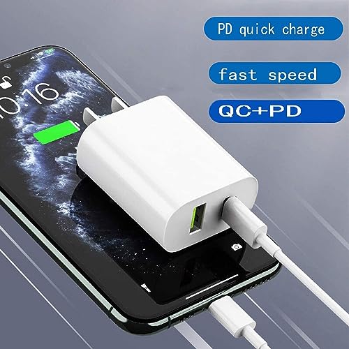 2 Pack USB-C Dual Port Wall Charger 20W Fast Charging