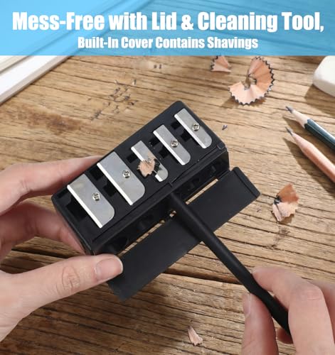 5-in-1 Cosmetic Pencil Sharpener with Clear Lid for Eyeliner & Lip Liner