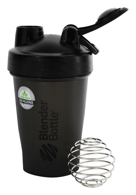 BlenderBottle Classic Shaker Bottle Perfect for Protein Shakes and Pre Workout, Black, 20 Ounce