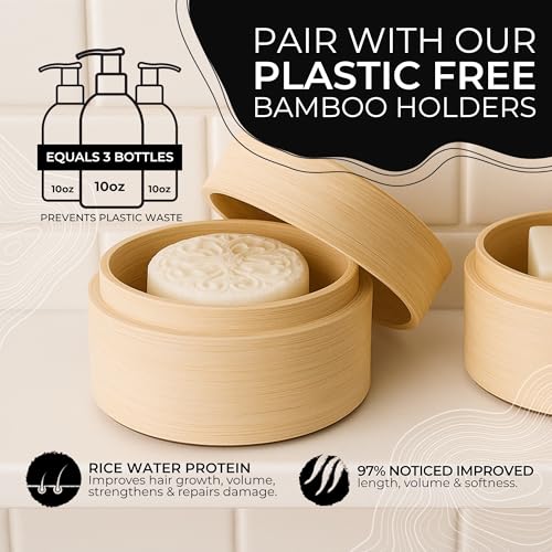 Viori Coconut Advanced Repair Shampoo & Conditioner Bar Set ? Longsheng Rice Water & Jojoba Esters ? Sulfate-Free, Eco-Friendly, Travel Bars for Dry or Damaged Hair