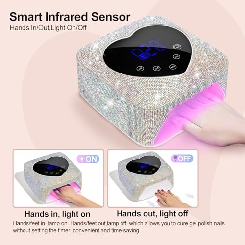 72W Rechargeable UV LED Nail Lamp with Auto Sensor & 5 Timer