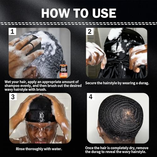 360 Wave Shampoo for Black Men - Hydrating & Strengthening Formula