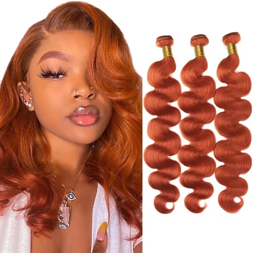 Ginger Body Wave Hair Bundles - Color 350 Brazilian Virgin Hair, 300g