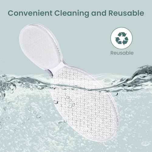 Glass Foot File 8-Shaped Rough and Smooth Sides Callus Remover Feet Heel Scrubber Dead Skin Scraper Pumice Stone Professional Pedicure Tools for Women and Men