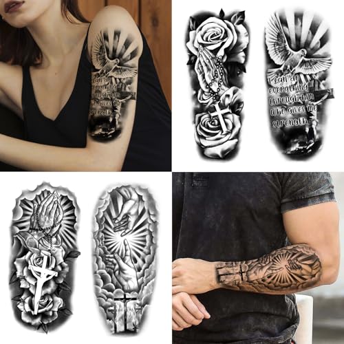 Christian Temporary Tattoos - 77 Sheets Religious Jesus Christ Cross