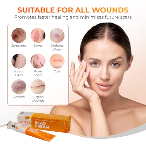 ABERA Scar Cream (Upgrade) - Skin Regeneration & Repair Cream - Heals Wounds, Promotes New Skin Formation, Soothes Scratches, Eczema, and Damaged Areas (1.41 Oz Per Item)