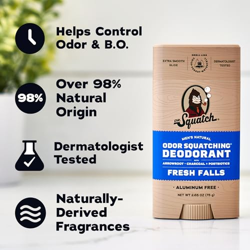 Dr. Squatch Natural Deodorant Men 72Hr Fresh Falls 3-Pack