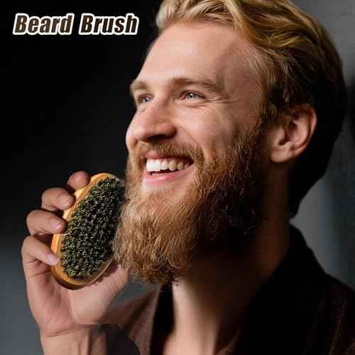 White Elephant Gifts Christmas Stocking Stuffers for Adults Men, Beard Brush Beard Comb for Men Husband Boyfriend Him Dad, Mens Self Care Birthday Valentine's Day Gifts, Grooming Travel kit