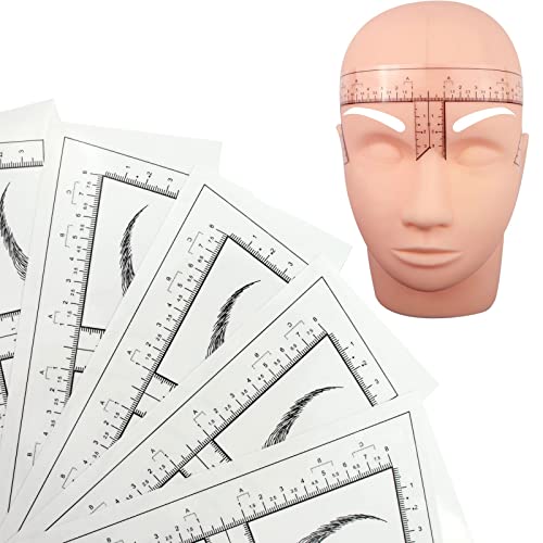 Guapa 50pcs/Pack Eyebrow Ruler with Brow Shape Disposable Microblading Ruler Sticker Adhesive Brows Positioning Measure Tool