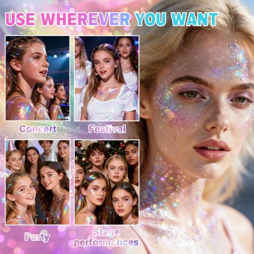 HULYHDP Gold Body & Hair Glitter Stick - Waterproof Holographic Sparkle for Festivals & Parties