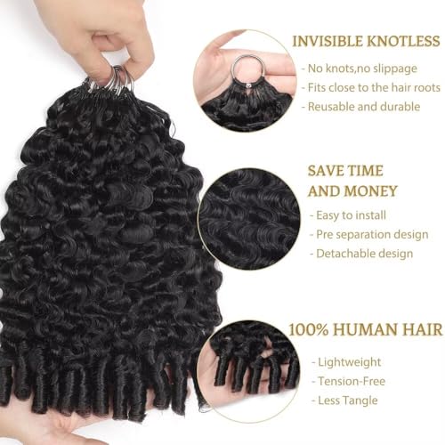 MORGENSTAR 18-Inch Burmese Curly Human Hair Crochet Bundles