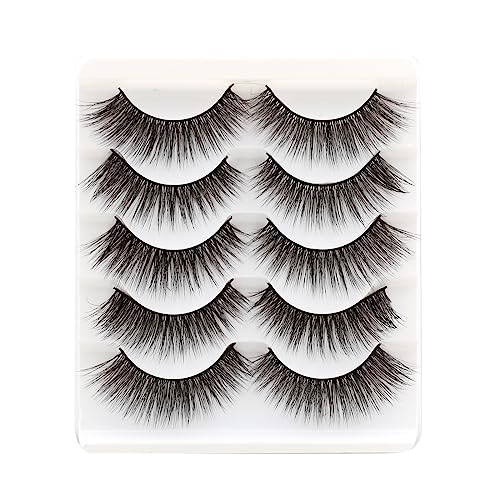 17MM Cat Eye Wispy Mink Lashes - 5 Pairs Fluffy False Eyelashes