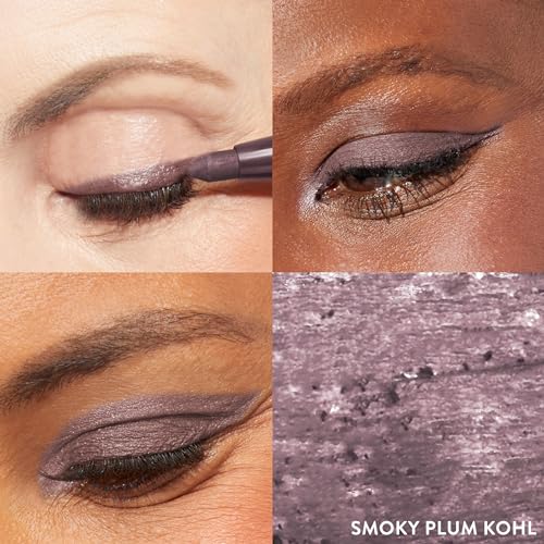 LAURA GELLER NEW YORK Kajal Longwear Kohl Eyeliner Pencil - Smoky Plum Kohl - Caffeine and Vitamin E - Smooth & Blendable Liner - Built-In Sharpener