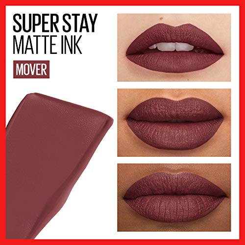 MAYBELLINE Super Stay Matte Ink Liquid Lipstick Makeup Long Lasting High Impact Color Up to 16H Wear Seductress Light Rosey Nude Mover Brown 1 Count Each