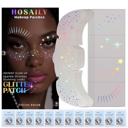 Holographic Glitter Freckle Tattoos - 10pc Waterproof Face Sparkles