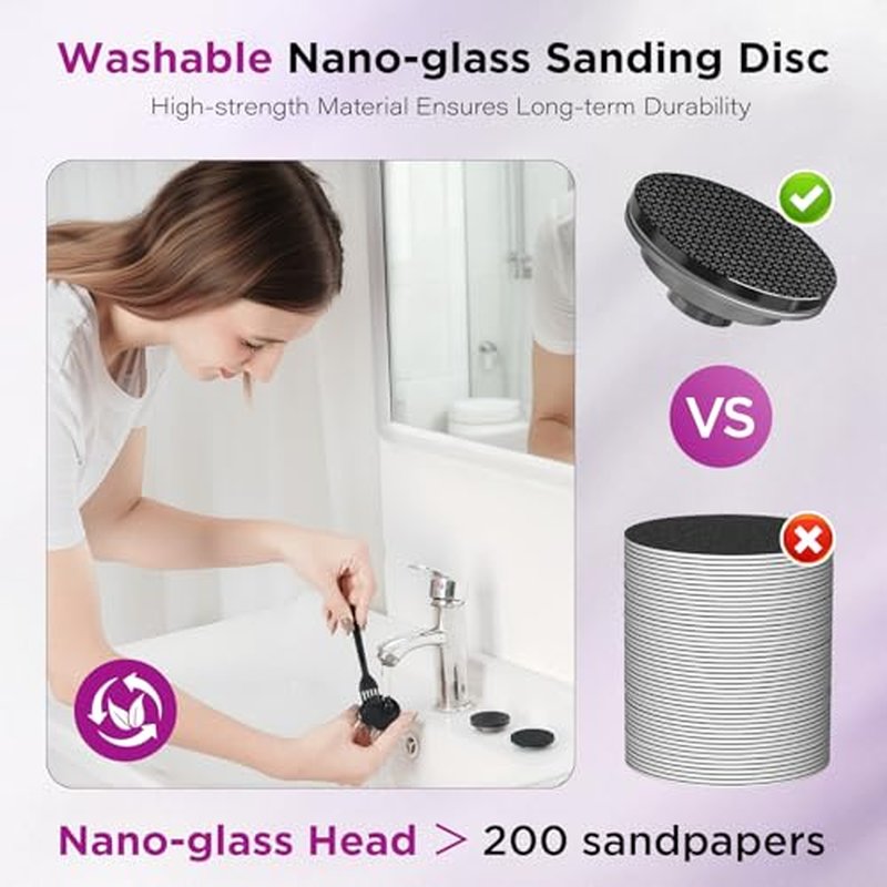 Electric Foot Callus Remover with Nano Glass Heads