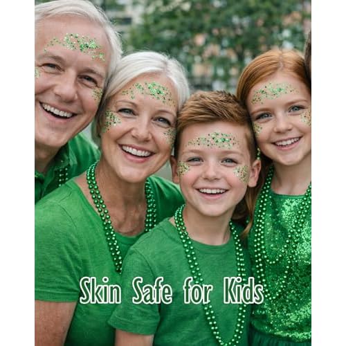 Green Face Body Glitter Stick,Waterproof Shimmer Irish St Patrick's Day Outfit Accessories for Women,Mardi Gras Rave Singer Concert Festival Mermaid Sequins Chunky Hair Glitter Paint Makeup