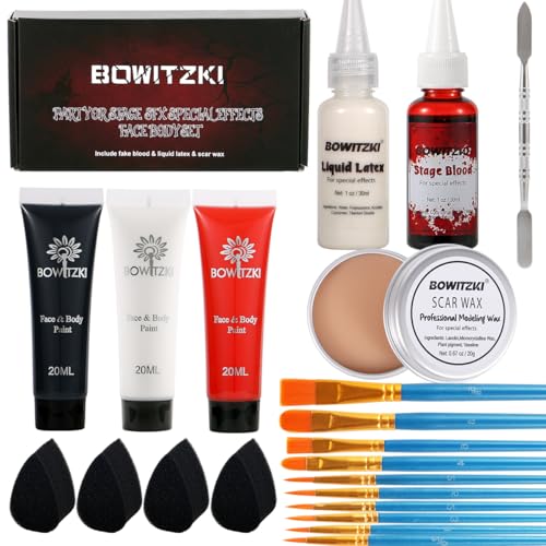 Halloween SFX Makeup Kit with Fake Blood & Liquid Latex
