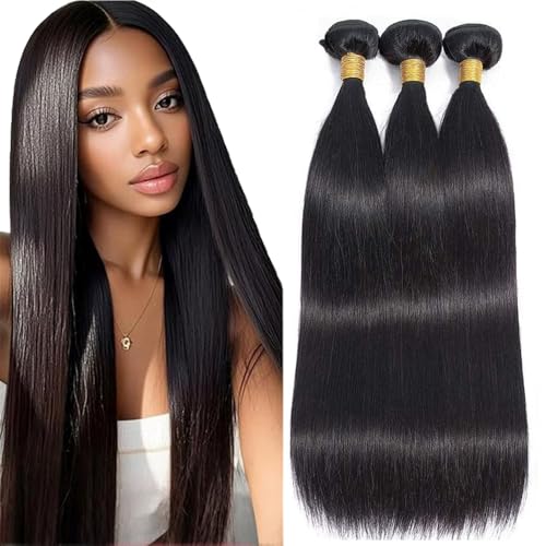 Freiuoke 24-28 Inch Brazilian Virgin Straight Hair Bundles - 150g