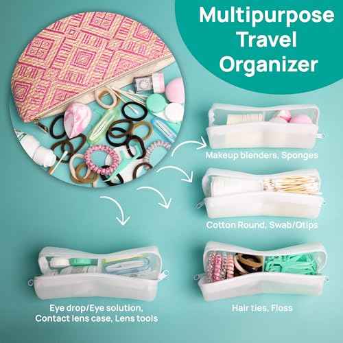 Cotton Round Swab Travel Case, 2 in 1 Portable Hair Accessories Organizer, Hair Tie and Bobby Pin Holder, Travel Qtips Case, Purse Organization, Floss Holder
