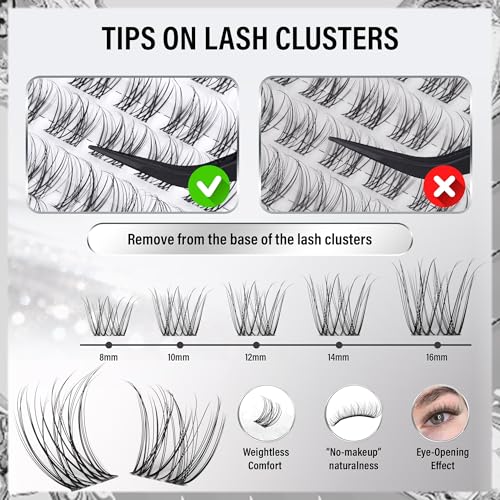 Velure Cluster Lash Extensions 8-16mm Wispy Natural