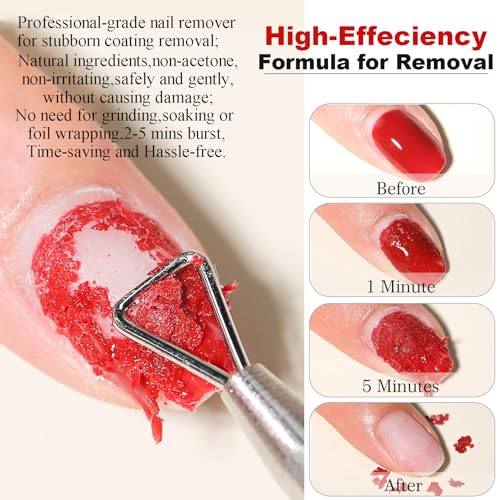 LOUINSTIC Gel Nail Polish Remover Kit with Cuticle Oil, Latex Tape & Manicure Tools - Professional Home Gel Removal Set