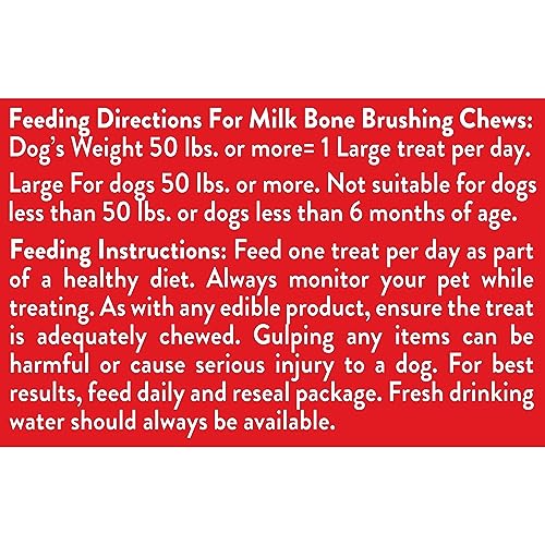 Milk-Bone Original Brushing Chews 25 Large Daily Dental Dog Treats Scrubbing Action Helps Clean Teeth