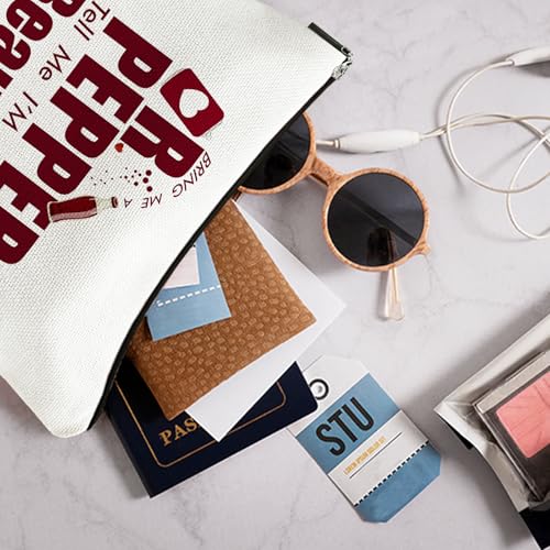 Funny Pepper Makeup Bag - Canvas Zipper Cosmetic Organizer