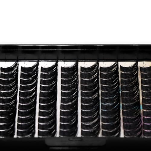 120 Clusters Individual False Eyelashes Wide Stem D Curl Handmade Dramatic Black Soft and Light 5D Volume Eye Lashes Extensions Thick Base Women Girls Beauty Tools (10mm)