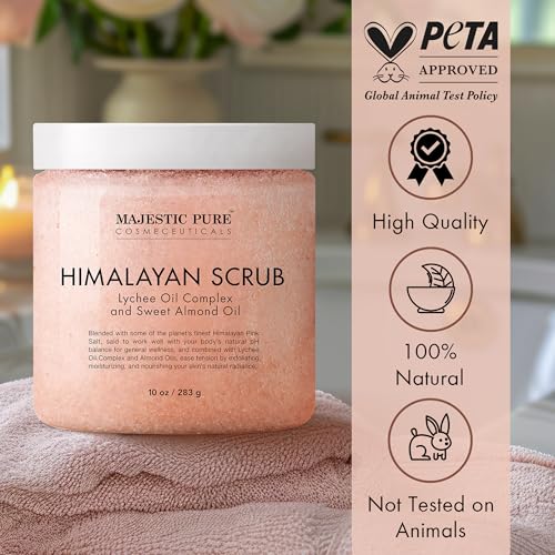 Himalayan Salt Body Scrub with Lychee Oil - 10 Oz