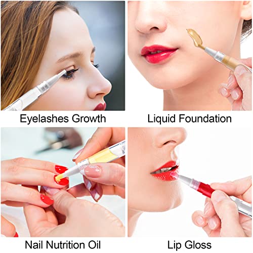 SOKOSEY 10-Pack 3ml Empty Refillable Cuticle Oil Pens with Brush Tip