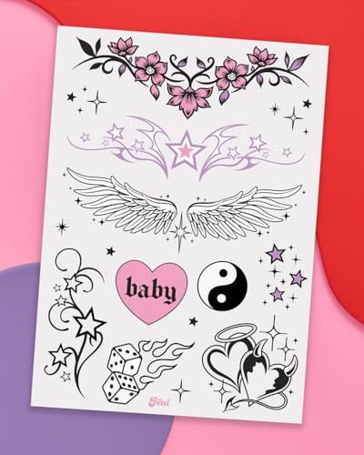 xo, Fetti Y2K Temporary Tattoos - 56 Pc Party Sticker Set