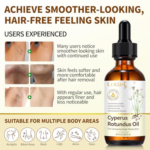 Uocasi Cyperus Rotundus Oil - Natural Hair Growth Inhibitor, 2 Pack