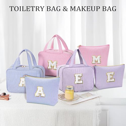 Hanging Toiletry Bag with Personalized Initial, Pink